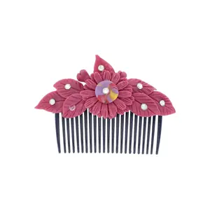 YOU & YOURS Comb Pin for Hair Handmade Artificial Flowers Jewelry for girls women (Color 13)