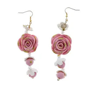 You & Yours Drop earrings Handmade Artificial flowers Jewelry (1 pair ) for girls women