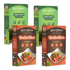 Spice Platter Chatpatta Jaljeera 200g (100g*2) & Chaat Masala 200g (100g*2)|100% Pure Spices | No Preservatives (Combo of 4)