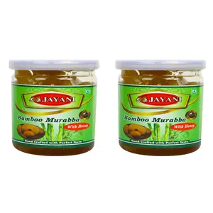 Jayani Homemade Bamboo Murabba with Raw Forest Honey Combo Pack - Helps Increasing Height Growth | Bans Ka Murabba 350 Gm Pack of 2| Bamboo Shoots Murabba Good for Health | Pure Raw Forest Honey