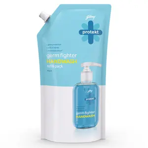 Godrej Protekt Germ Fighter Handwash Refill Pack | Aqua | Germ Protection & Soft on Hands - 725 ML