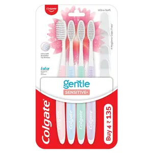 Colgate Sensitive Soft Bristles Manual Toothbrush for adults - 4 Pcs Multicolor