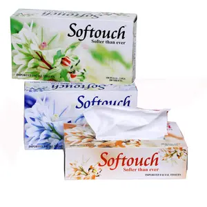 SofTouch 2 Ply Face 100 pulls 200 sheets Each Box- Set of 3 (Multicolor)