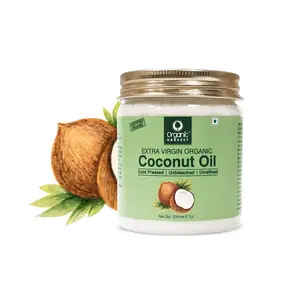 Organic Harvest Pressed Extra Virgin Coconut Oil | Hair Oil For Men & Women | Ideal For All Type Skin & Hair Growth | Unbleached & Unrefined | Sulphate & - 200 ml