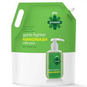 Godrej Protekt Germ Fighter Handwash Refill Neem & Aloe Vera - 1.5 Litre
