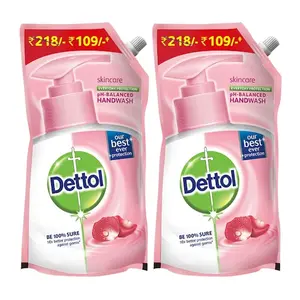 Dettol Liquid Handwash Dispenser Bottle Pump - Skincare Moisturizing Hand Wash (Buy 1 Get 1 Free - 750ml each) | Formula | 10x Better Germ Protection