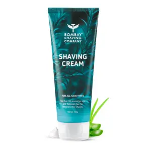 Bombay Shaving Co Shaving Cream with Tea Tree oil Aloe Vera and Menthol Extracts- 100 g | Made in India