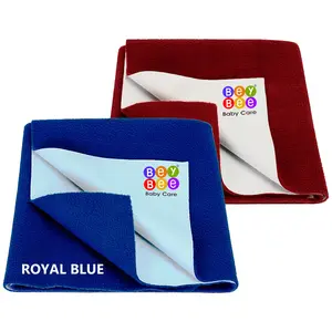 BeyBee Waterproof Cotton Bed Protector Sheet Combo (Royal Blue + Maroon)