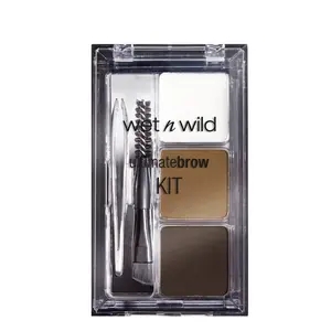 Wet n Wild Ultimate Brow Kit Eyebrow Kit to Shape Define and Fill the Eyebrows Kit with 1 Brow Wax 2 Fixing Powders 1 Brush and 1 Tweezers Vegan Product Ash Brown