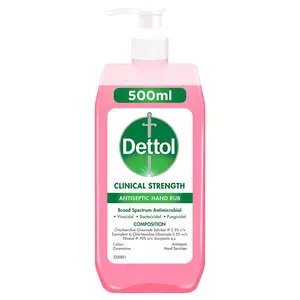 Dettol Clinical Strength Hand Sanitizer Liquid 500ml | 70% Alcohol Kills 99.99% Germs