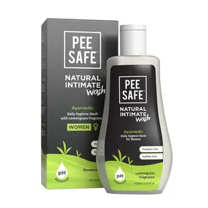 Pee Safe Natural Intimate Wash For Women| 100% Alcohol-Free | pH Balanced |  Ayurvedic Daily Hygiene Wash | Lemongrass Fragrance | | Sulfate-Free | 105ml