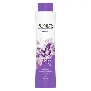 POND'S Magic Acacia Honey Fragrance Talcum Powder 400 g Cooling Fresh Talc for Face & Body - For Men & Women