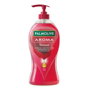 Palmolive Parabens & Silicones-free Aroma Sensual Single Pump Bottle Body Wash Enriched with Orange Essential Oil Rose Flower & Ginseng Extracts 750ml