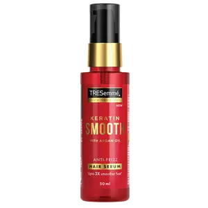 Tresemme Keratin Smooth Anti-Frizz Hair Serum 50ml with Argan Oil for 2X Smoother Hair and Long Lasting Frizz control upto 48H even in 80% humidity