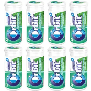 Orbit Wrigley Spearmint Flavour Sugar Free Chewing Gum Pocket Bottle 22g Pack of 8