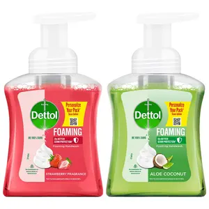 Dettol Foaming Handwash Pump Combo Aloe Coconut & Strawberry (2 x 250ml) | Rich Foam | Moisturizing Hand Wash | Soft on Hands