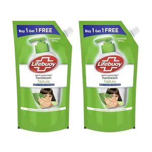 Lifebuoy Nature Germ Protection Green Tea Liquid Handwash Refill Bacteria And es Maintains Hand Hygiene 750 ml (Buy 1 Get 1 Free)