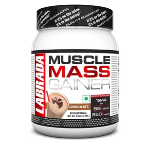 Labrada Muscle Mass Gainer Powder(Gain Post-Workout 52gm Protein 250g Carbs1g Creatine 500mg L-CarnitineFor 3 Servings) - 2.2 lbs (1 kg) (Chocolate)