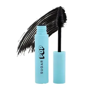 SUGAR POP Volumizing Mascara - 01 Black (Intense Black Pigment) l s Definition Volumizes and Lengthens Lashes Smudge Proof Quick Drying Long Lasting l Lash Defining Mascara with Ergonomically Designed Wand for Women l 9 ml
