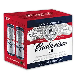 Budweiser 0.0 Non Alcoholic Beer Pack of 6 6 X 330ml