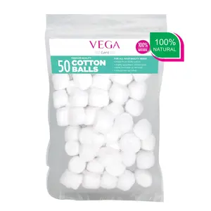 VEGA Cotton Ball for Eye Face Makeup and Nail t Remover (Pack Of 50)