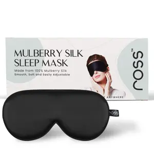Ross 100% Mulberry Silk Sleep Fancy CoverEye Fancy CoverSuper Smooth for Blind Fold (Black)