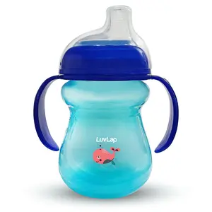 LuvLap Mobby Little Spout Sipper BPA Free 240 ml 6m+ (Blue)