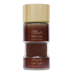 TGL Co. The Good Life Company Signature Filter Coffee Powder Instant Coffee Powder (100 gm) | South Indian Filter Coffee Mixed with Chicory Glass Bottle