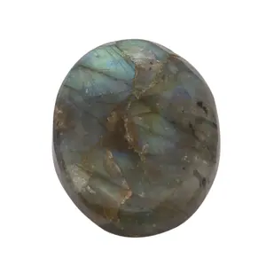 Aatm Healing Natural Labradorite Cabochon Pebble Pocket Stone for Chakra Healing Meditation (Stone of Power)