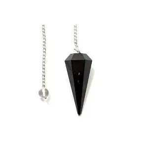 Aatm Natural Healing Black Tourmaline Gemstone Cone Pointed Reiki Chakra Pendulum