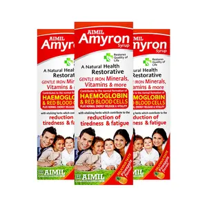 AIMIL Amyron Multivitamins Syrup for Men & Women with 34 Ingredients| Reduce Tiredness & Fatigue | Improves Haemoglobin Level - 200 ML (Pack of 3)