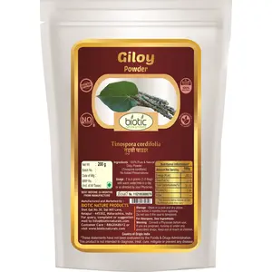 Biotic Guduchi Powder (Tinospora cordifolia) Giloy Powder/Gulvel - 200gm