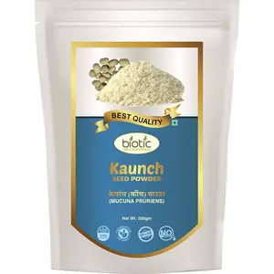 Biotic White Kaunch Beej Powder (Mucuna Pruriens) Kaunch Seeds Powder - 200 gm