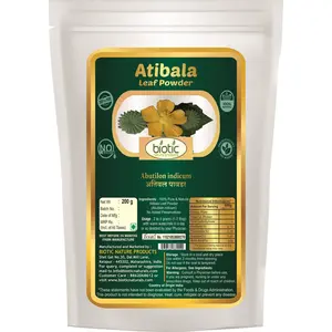 Biotic Atibala Leaf Powder (Abutilon indicum) Kangi Powder - Indian Mallow - Atibala Powder - Thuthi Powder - Atibala churna - 200g