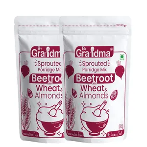 ByGrandma Beetroot Cereal Mix Sprouted Cereal Mix for Children | Organic Sprouted Cereal Mix Beetroot Flavor | Preservative Free Multigrain Sprouted Cereal Mix - 560g