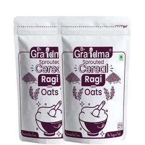 ByGrandma Sprouted Cereal Mix - Ragi and Oats a Best Organic kids food for children | Preservative Free Instant Porridge Mix for Kids | 560g