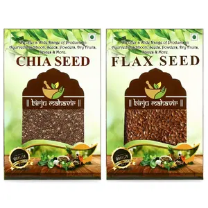 Brijbooti Organic Premium Chia Seed and Flax Seed Combo - 600 Gr
