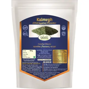 Biotic Kalmegh Powder | Swertia Chirata | Nilavembu | Chiraita | Chirayata - 100 gm