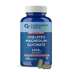 Carbamide Forte Chelated Magnesium Glycinate 2408mg Per Serving Supplement - 120 Veg Tabb.