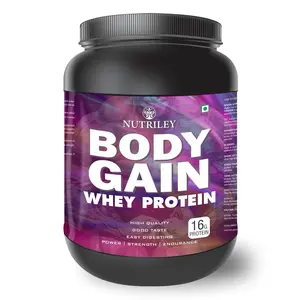 Crd Ayurveda Body Gain Whey Protein Supplement - 1 Kg (Strawberry)