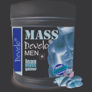 Develo Mass Gainer Protein Powder for Lean Muscle Gain in Men 500 g (Kesar Badam)