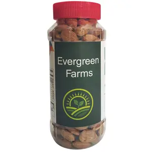 Evergreen Farms Fresh Californian Almonds Badam in Pet Jar 250 Grams