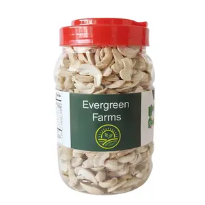 Evergreen Farms Fresh Cashews Kaju Natural 2 Piece Split in Pet Jar 500 Grams