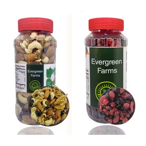 Evergreen Farms Natural Deluxe Healthy Dry Fruits Nuts and International Healthy Berries Combo Pack in Pet Jar (250 Grams Each-500 Grams Total)