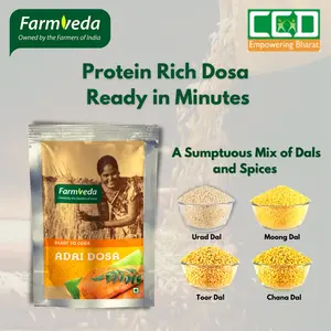 Farmveda Breakfast Meal Adai Dosa Mix 500g | Ready to Eat Adai Dosa Mix | Organic Food from Farmveda. Dosa Breakfast Mix Saves Your Time Without Compromising On The Quality & Taste.