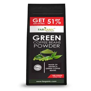 Farganic Green Coffee Beans powder -Made of Arabica Coffee Beans 340 Gram