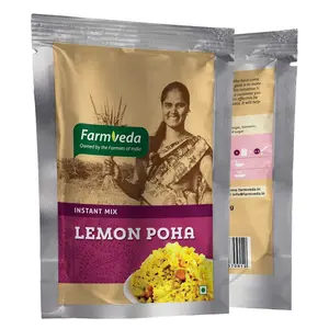 Farm Veda Healthy and Tasty Ready to Eat Instant Breakfast Meal Lemon Poha Mix 250g Each (Pack of 2)