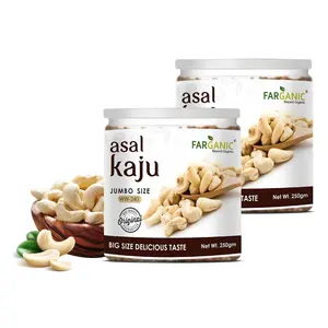 Farganic Premium Whole Asal Cashew Kaju Nuts Dry Fruits W240 (500 Gram)