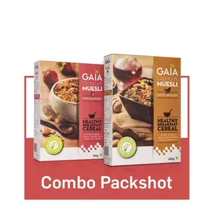 GAIA Muesli Combo Pack Nutty Delight 400 gm and Strawberry Crunchy 400 gm (Super Saver Pack)