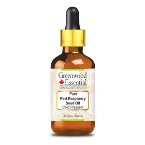 Greenwood Essential Pure Red Raspberry Seed Oil (Rubus idaeus) with Glass Dropper 100% Natural Therapeutic Grade for Hair and Care 15ml (0.50 oz)